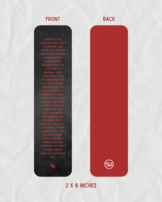 Bride Love Confession Bookmark