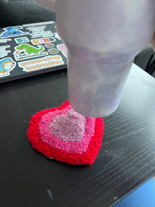 Triple Hearts Mug Rug