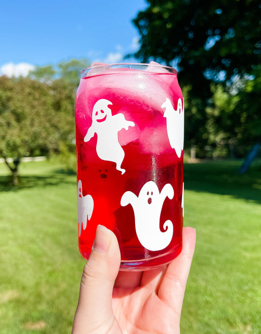 Happy Ghosts Glass Cup