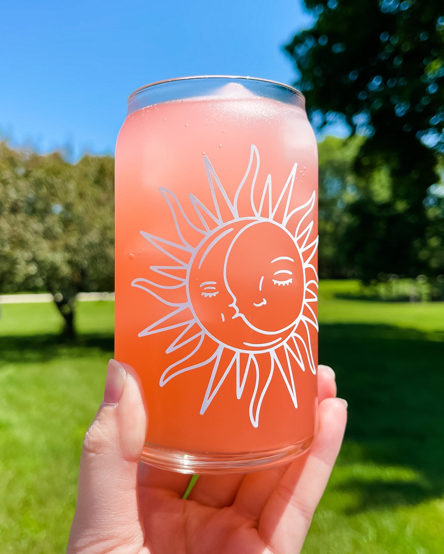 Sun & Moon Glass Cup
