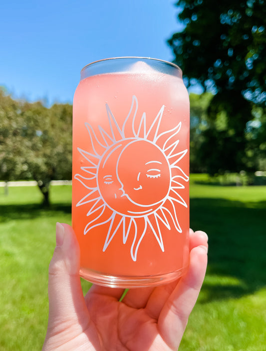 Sun & Moon Glass Cup