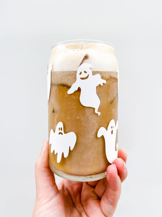 Happy Ghosts Glass Cup