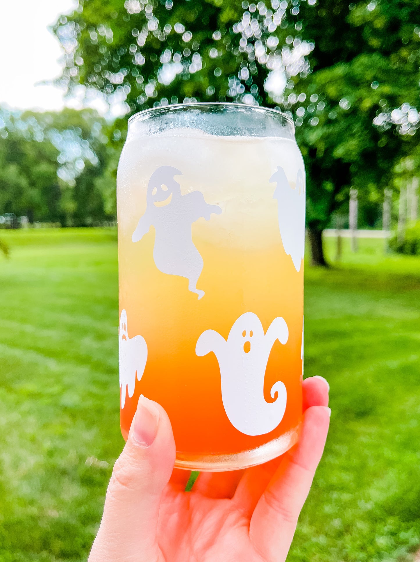Happy Ghosts Glass Cup