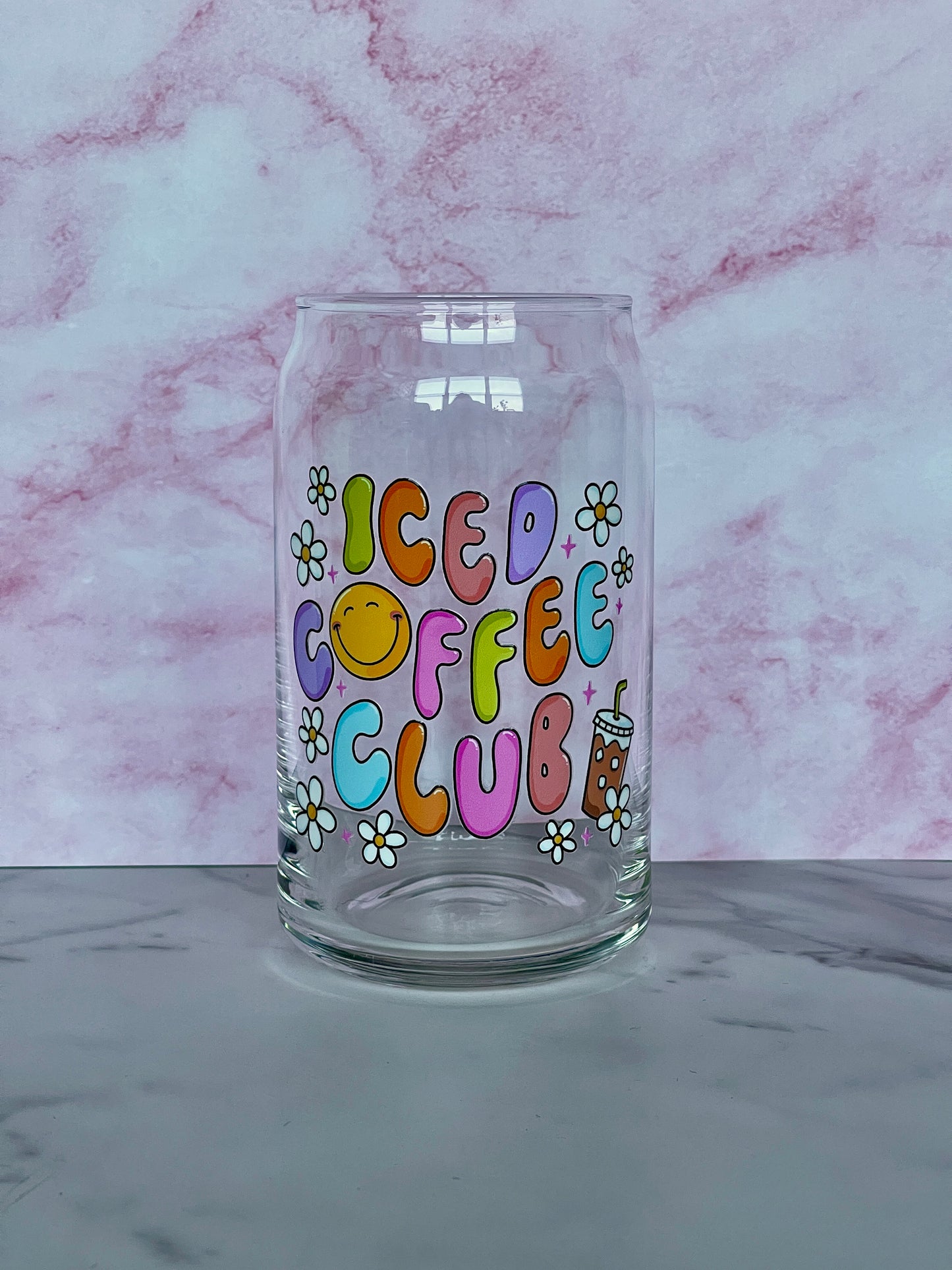 Iced Coffee Club Glass Cup