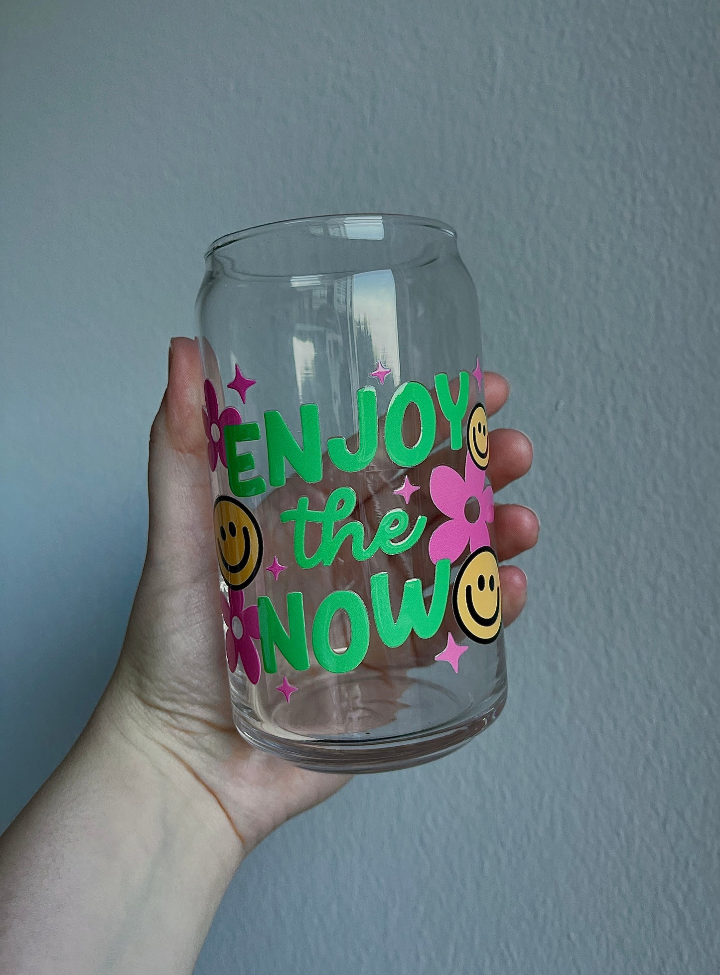 Enjoy The Now Glass Cup