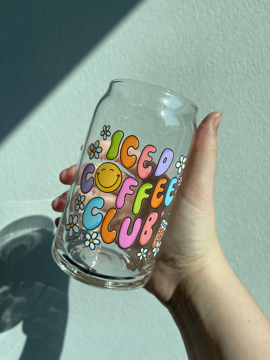 Iced Coffee Club Glass Cup