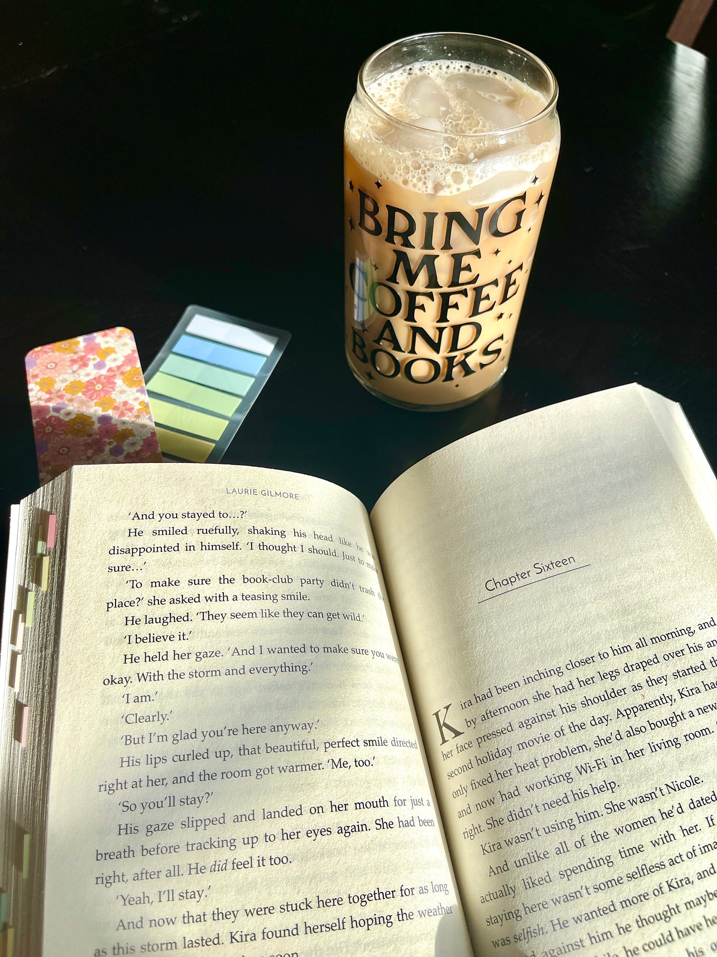 Bring Coffee & Books Glass Cup