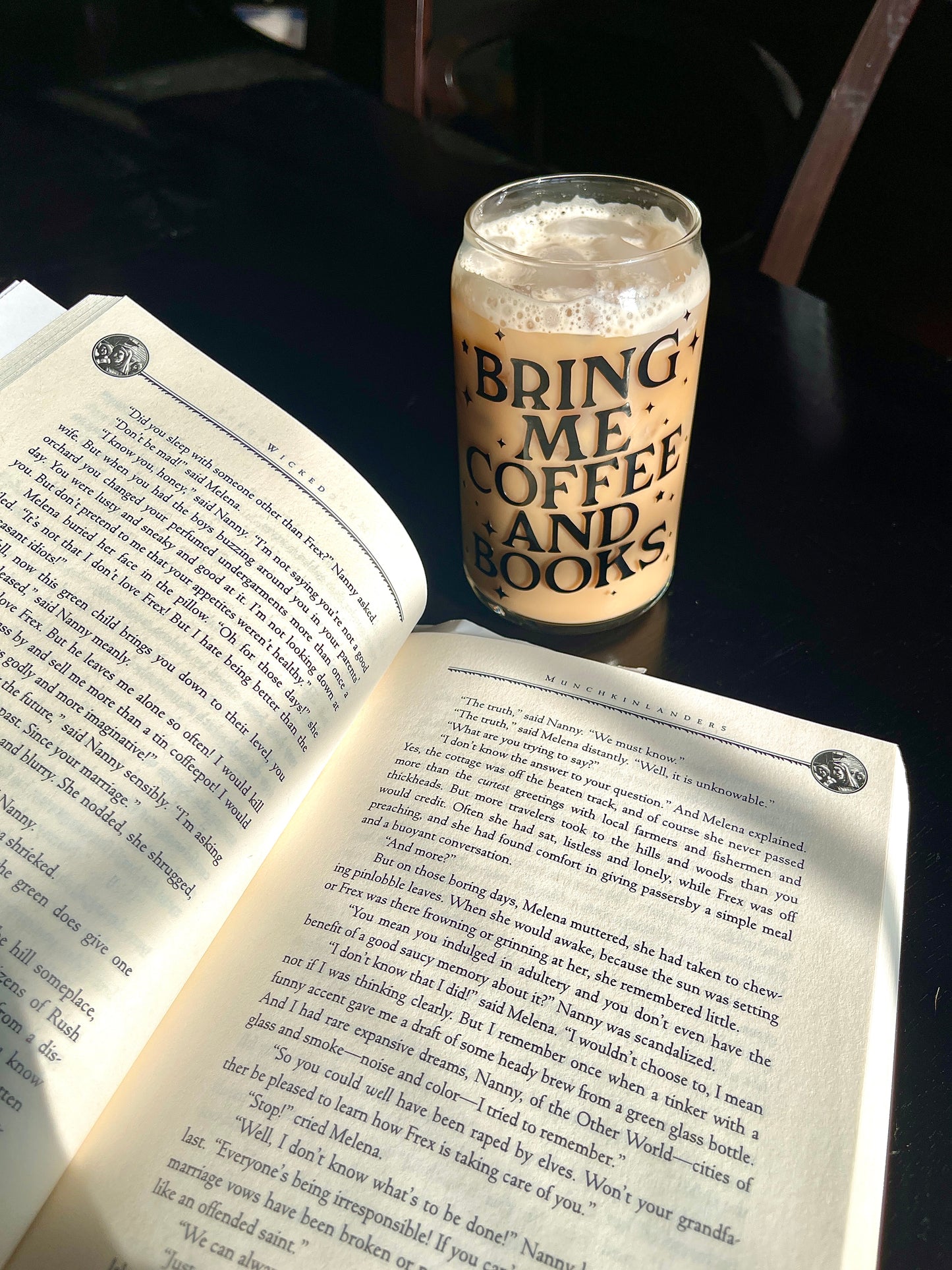 Bring Coffee & Books Glass Cup