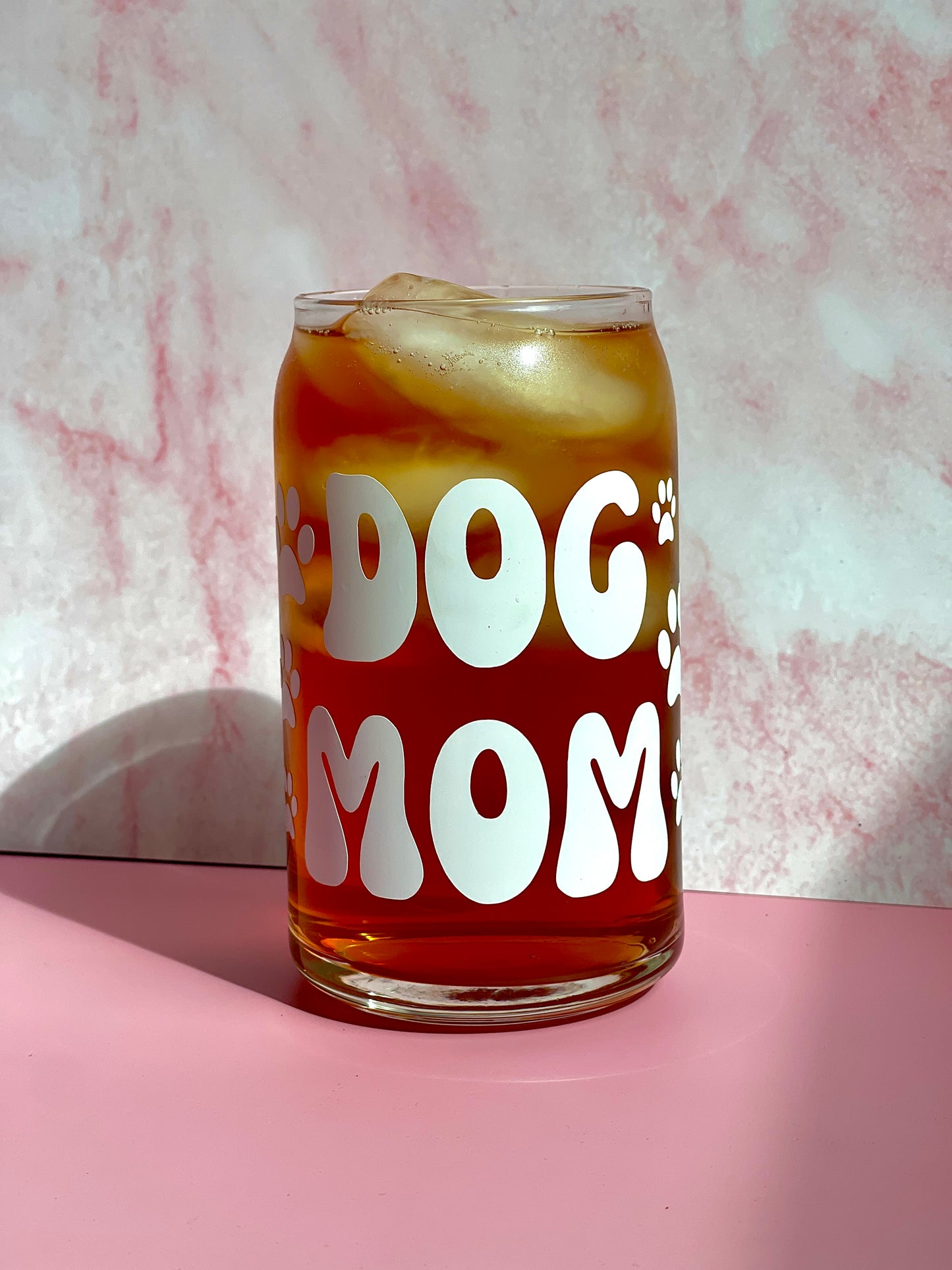 Dog Mom Glass Cup