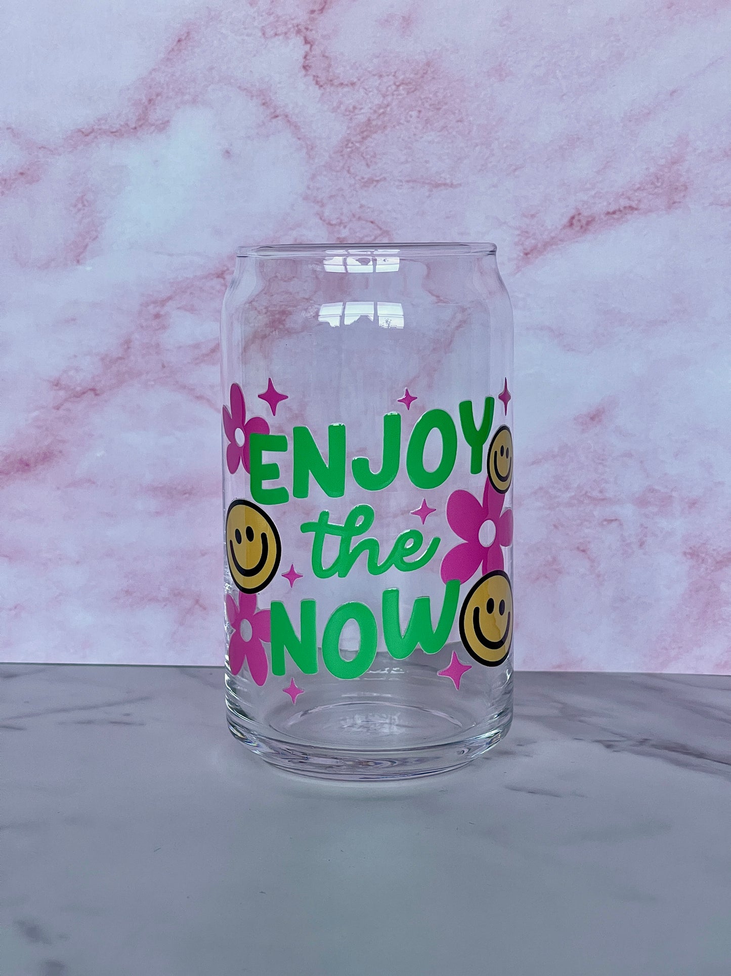 Enjoy The Now Glass Cup