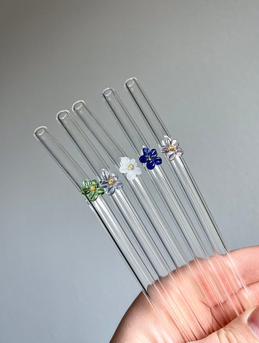 Flower Glass Straw